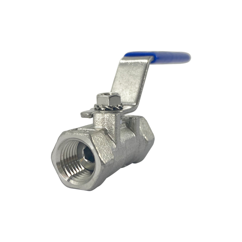 One Piece Ball Valve 3/8" NPT Female Stainless Steel 304, 1000 CWP