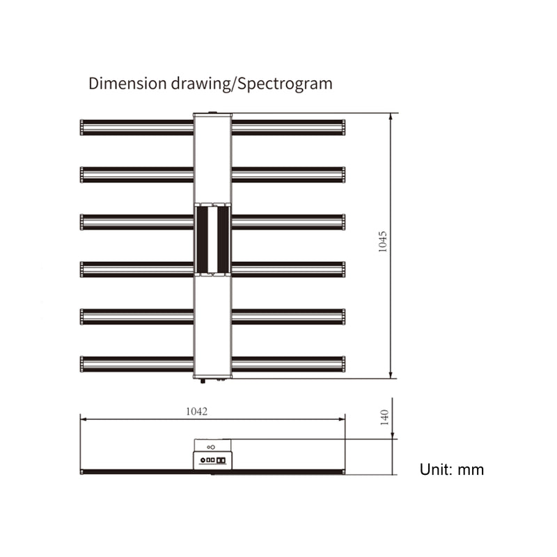 LED Grow Light IR Full Spectrum Panel 650W 6 Light Bar