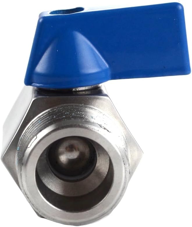 Mini Ball Valve - Pack of 5, 1/4" NPT Female x Male Thread Shut-Off Valve