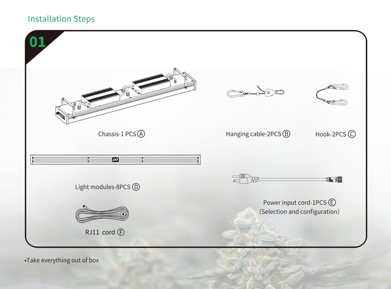 LED Grow Light IR Full Spectrum Panel 820W 8 Light Bar