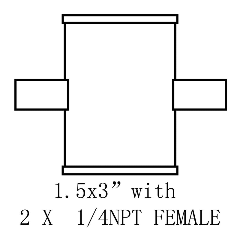 Hardware Factory Store Inc - Tri Clamp NPT Side Port Spool - 1.5X3" W/ 2x 1/4 FNPT