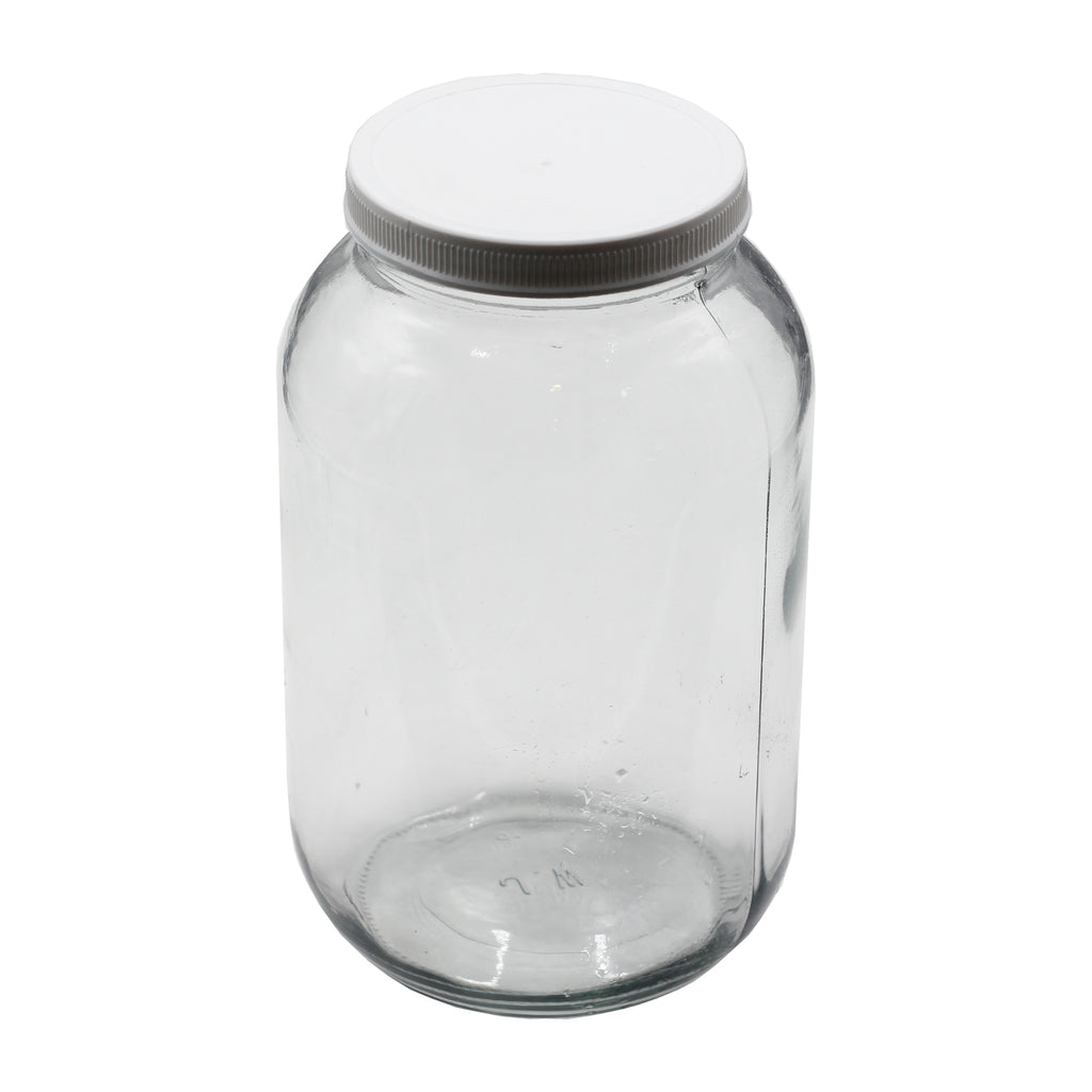 Large Capacity Mason Jar, 1 Gallon Wide Mouth Glass Cookie Jar, Food  Container with Screw-on Metal Lid (1PC)